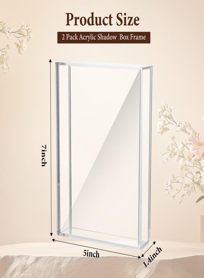 Pafeooui 2 Pack Acrylic Shadow Box Display Cases - 7” x 5” x 1.4” Clear DIY Photo Frame for Wedding, Valentine’s Day, Dried Flowers, Memories, and Collectibles (2 Pack, No Assembly Needed) - Image 2
